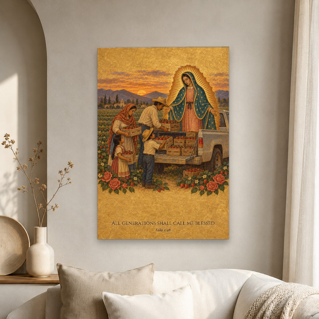 All Generations in Manuscript Canvas Wall Art - Catholic Wall Art, scale reference