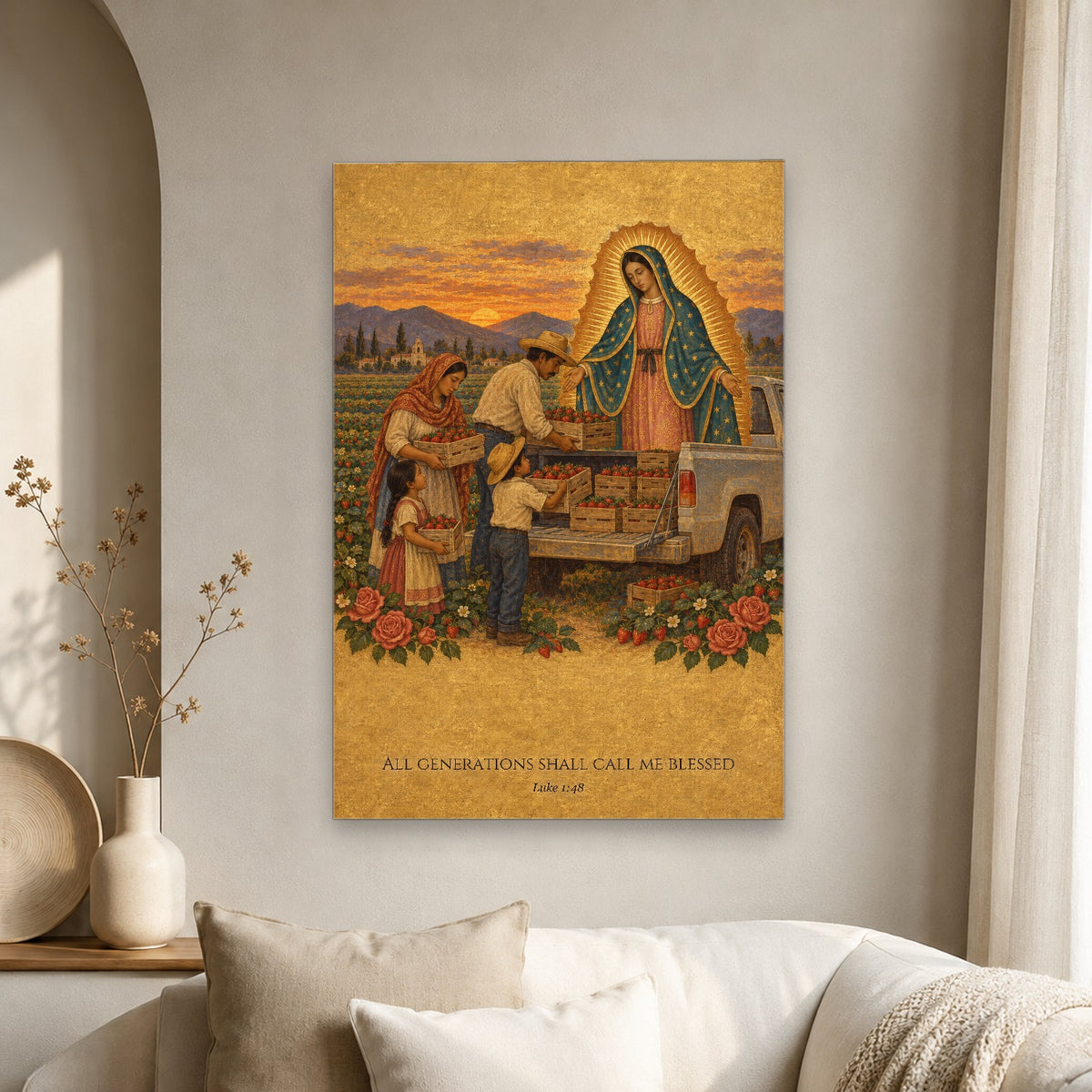 All Generations in Manuscript Canvas Wall Art - Catholic Wall Art, scale reference