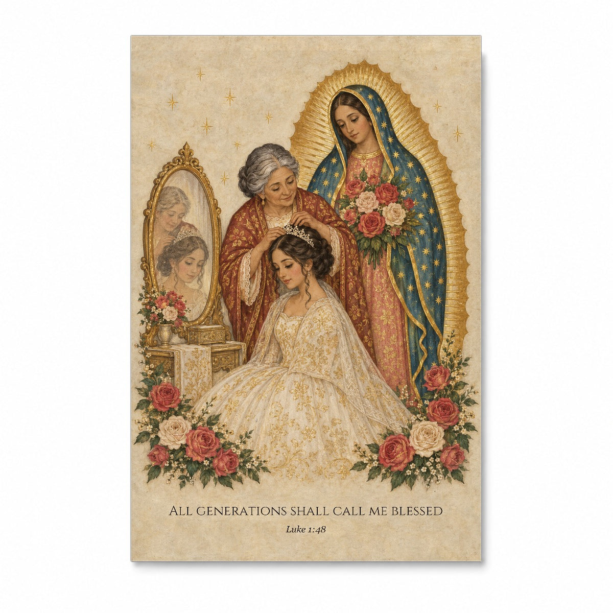 All Generations in Vellum Canvas Wall Art - Catholic Wall Art, front view
