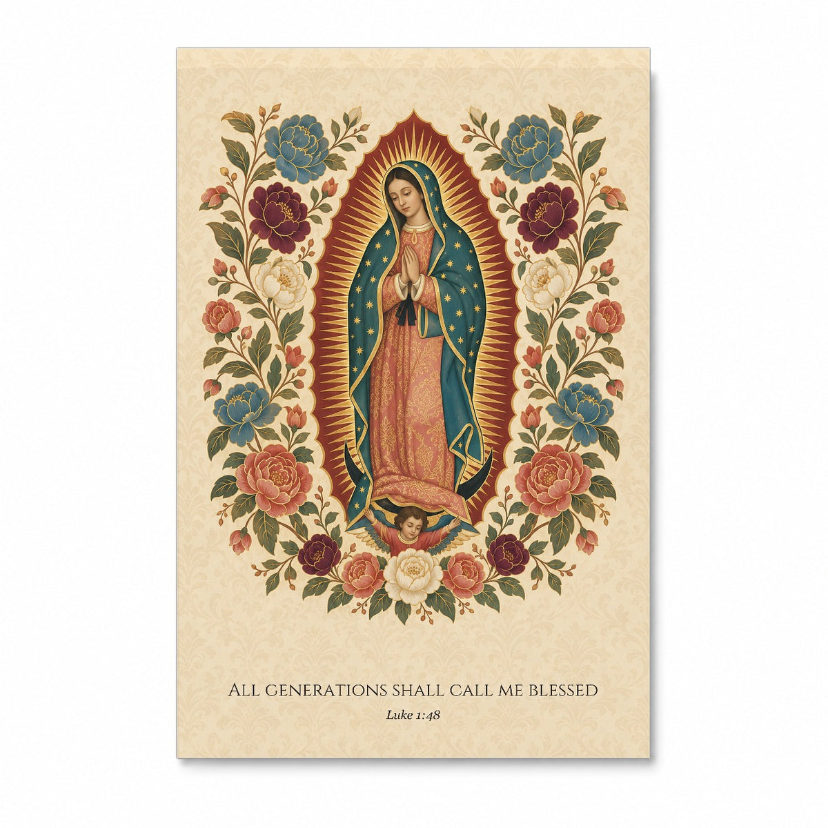 All Generations – Mexican Canvas Wall Art - Catholic Wall Art, front view