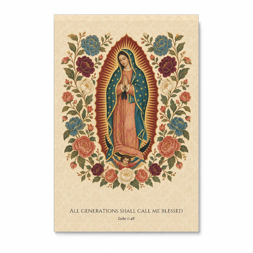 All Generations – Mexican Canvas Wall Art - Catholic Wall Art, front view
