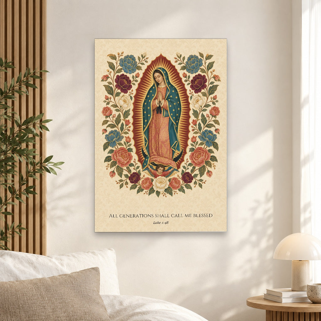 All Generations – Mexican Canvas Wall Art - Catholic Wall Art, alternate angle