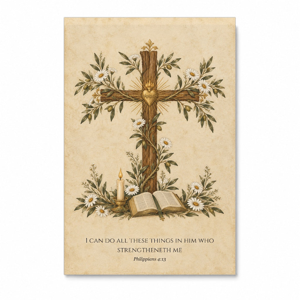 All Things in Him Canvas Wall Art - Catholic Wall Art, front view