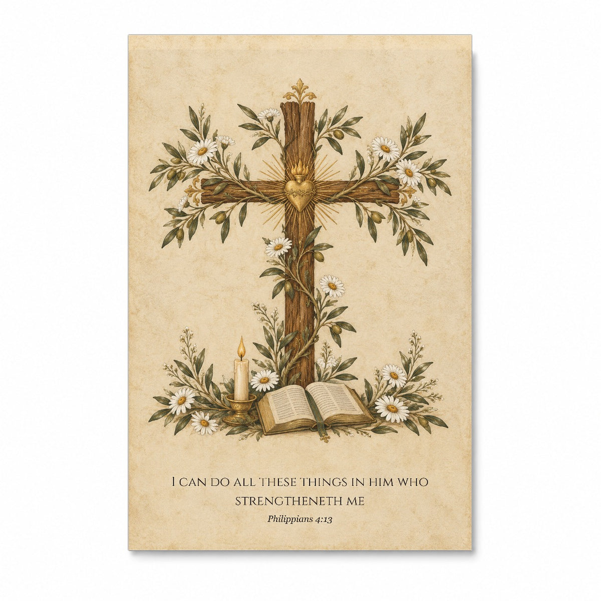All Things in Him Canvas Wall Art - Catholic Wall Art, front view