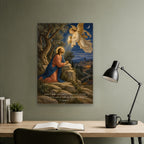 An Angel Strengthening Canvas Wall Art - Christian Wall Art, close-up of the print