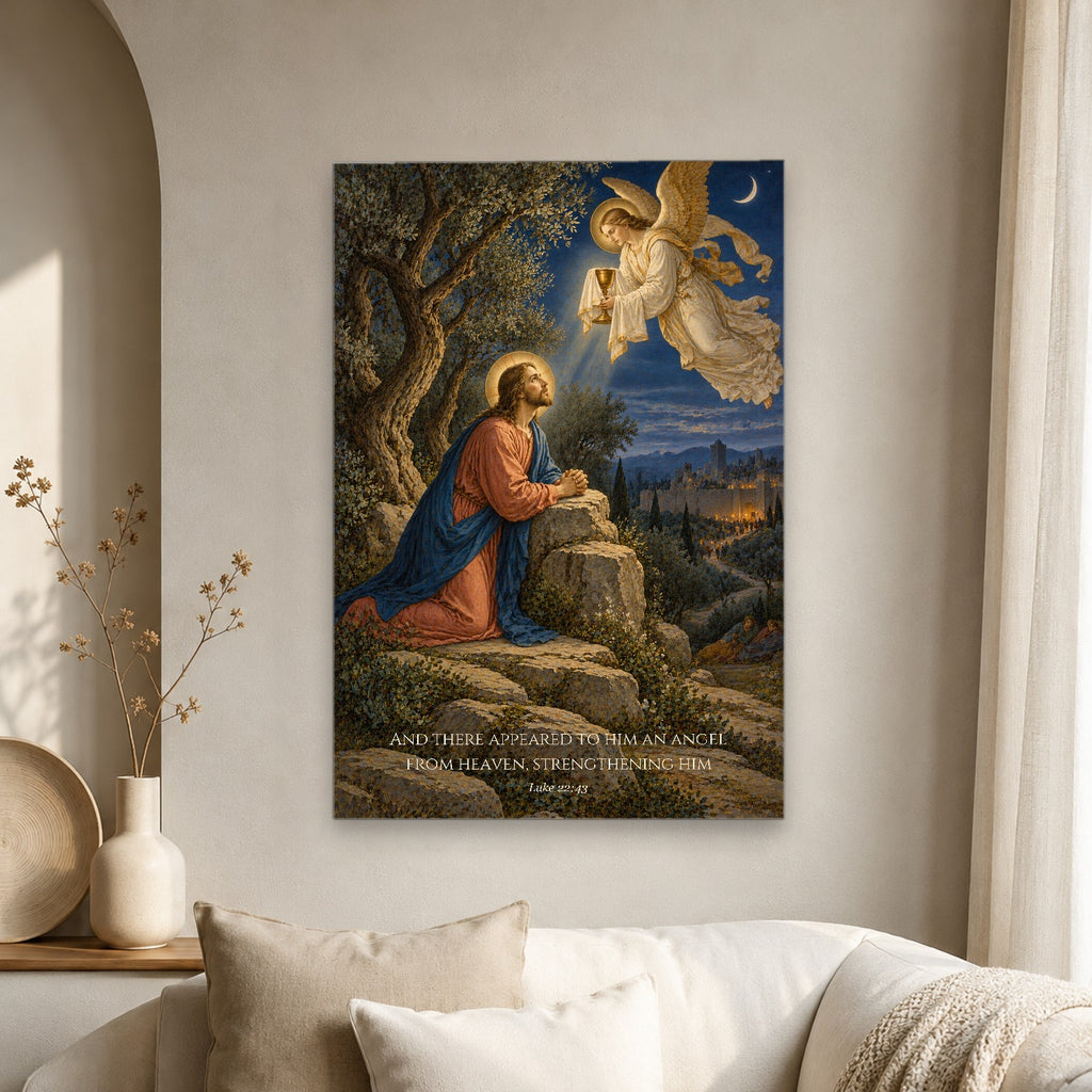 An Angel Strengthening Canvas Wall Art - Christian Wall Art, scale reference