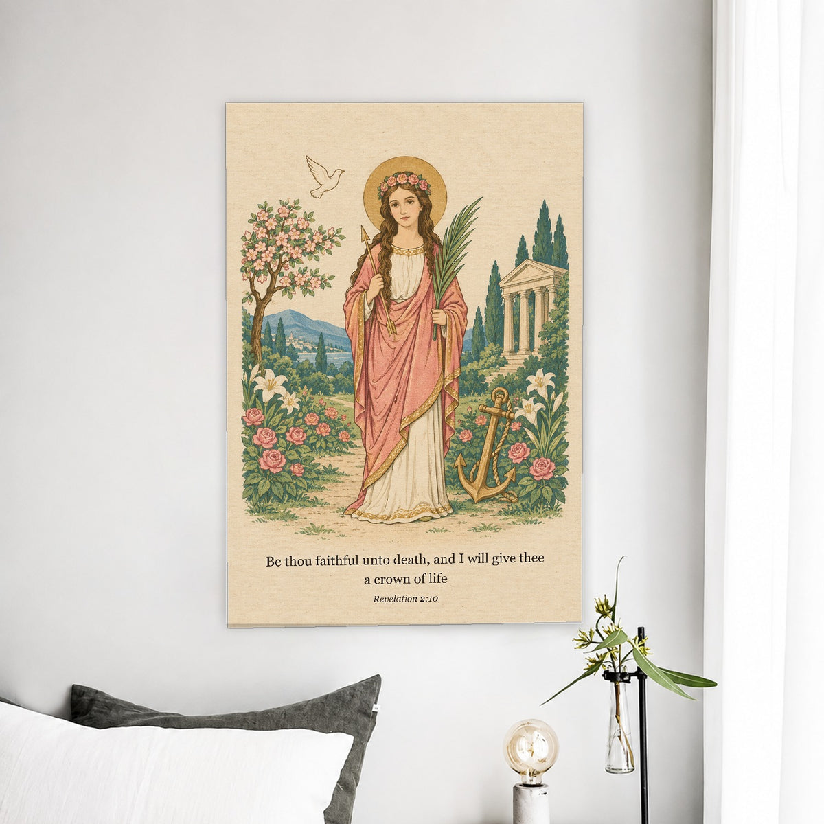 Ancora Fidei Canvas Wall Art - Catholic Wall Art, detail view