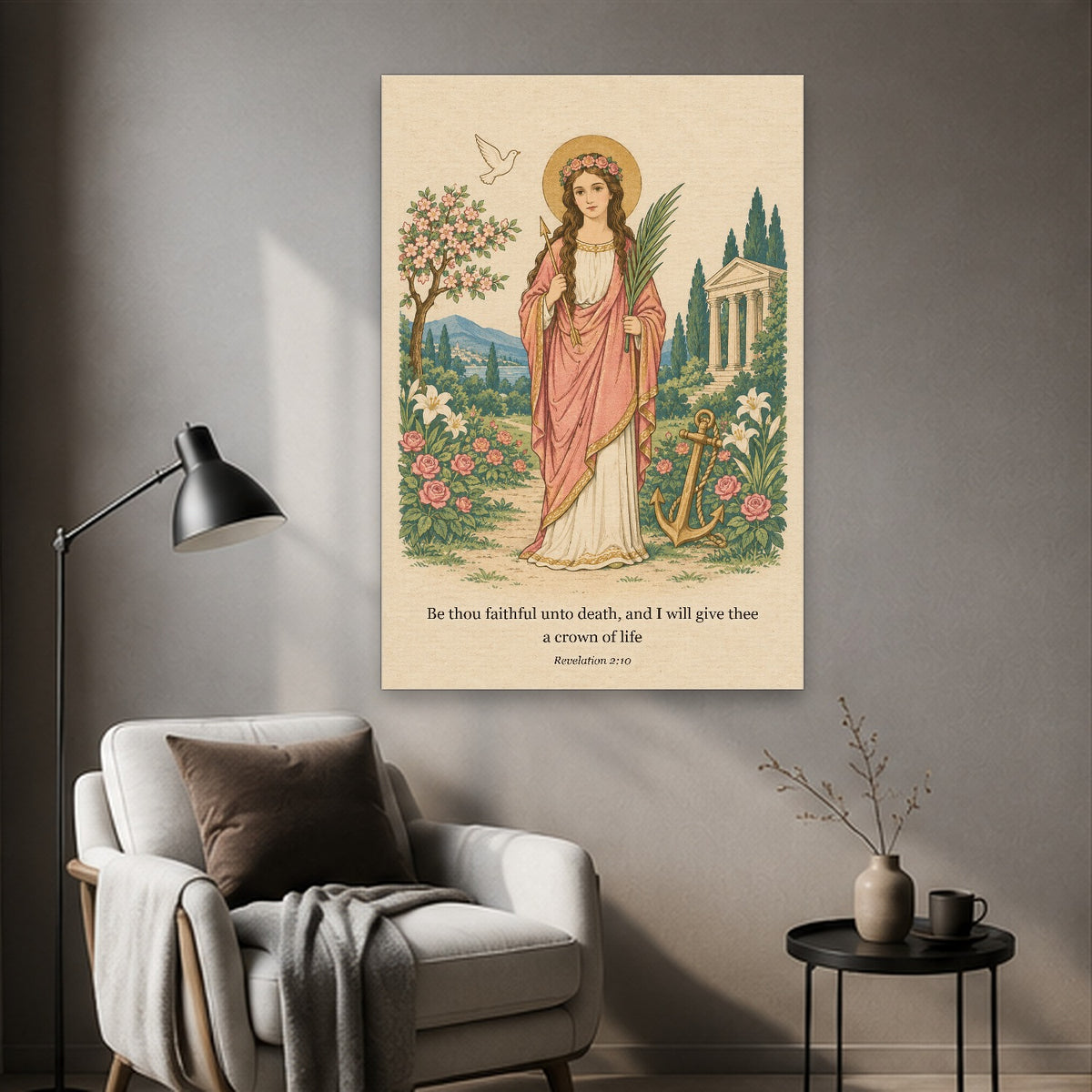 Ancora Fidei Canvas Wall Art - Catholic Wall Art, styled in the home