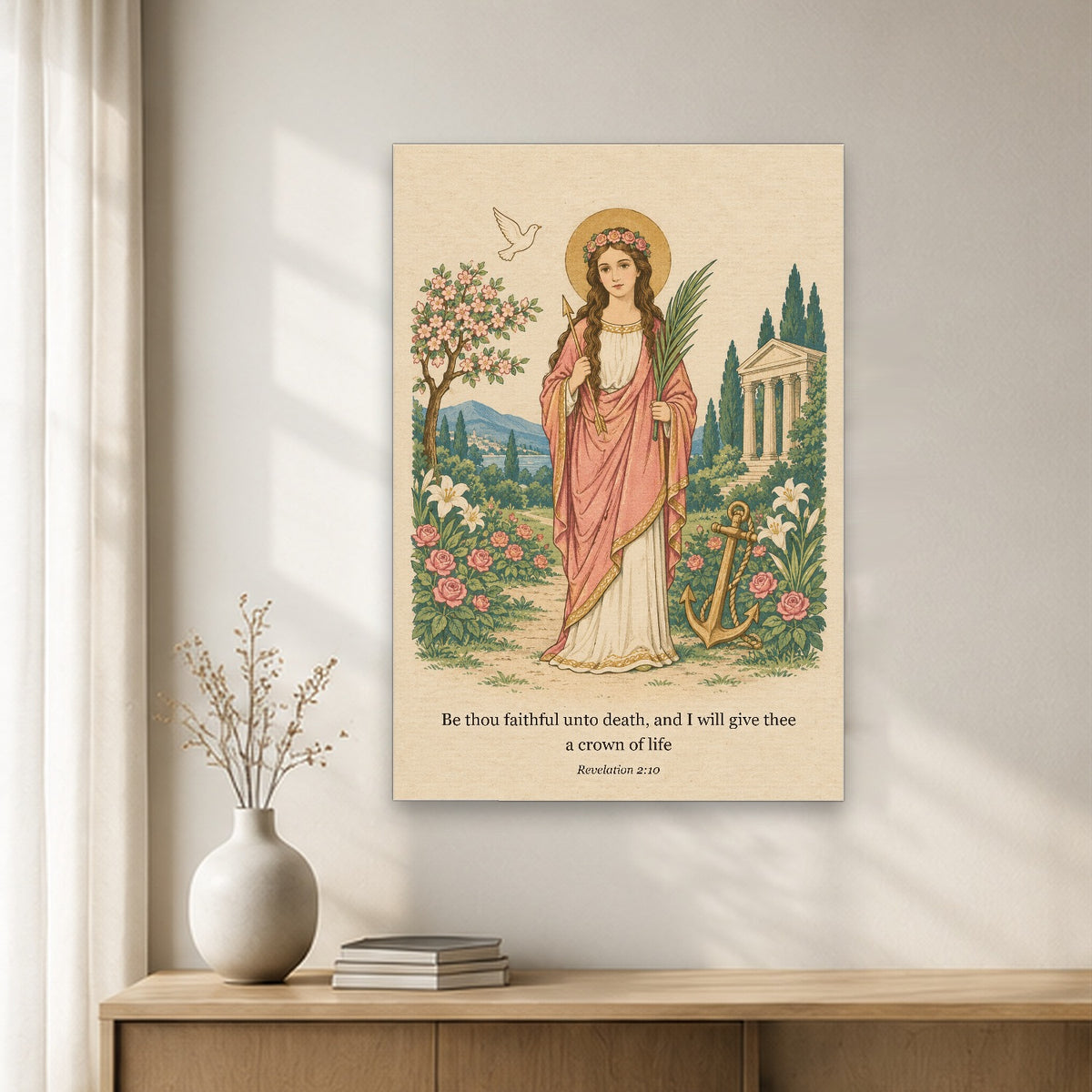 Ancora Fidei Canvas Wall Art - Catholic Wall Art, gift presentation
