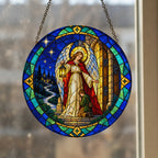 Angele Dei 5 Glass Suncatcher - Catholic Suncatcher, styled in the home