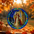 Angele Dei 5 Glass Suncatcher - Catholic Suncatcher, hanging display