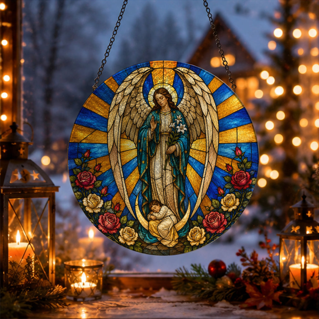 Angele Dei Glass Suncatcher - Catholic Suncatcher, gift presentation