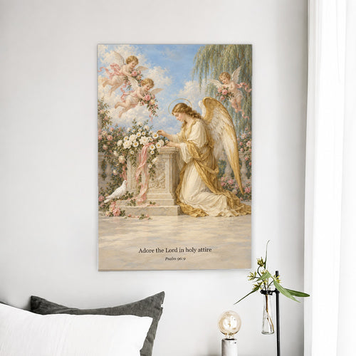 Ara Florum Canvas Wall Art - Catholic Wall Art, detail view