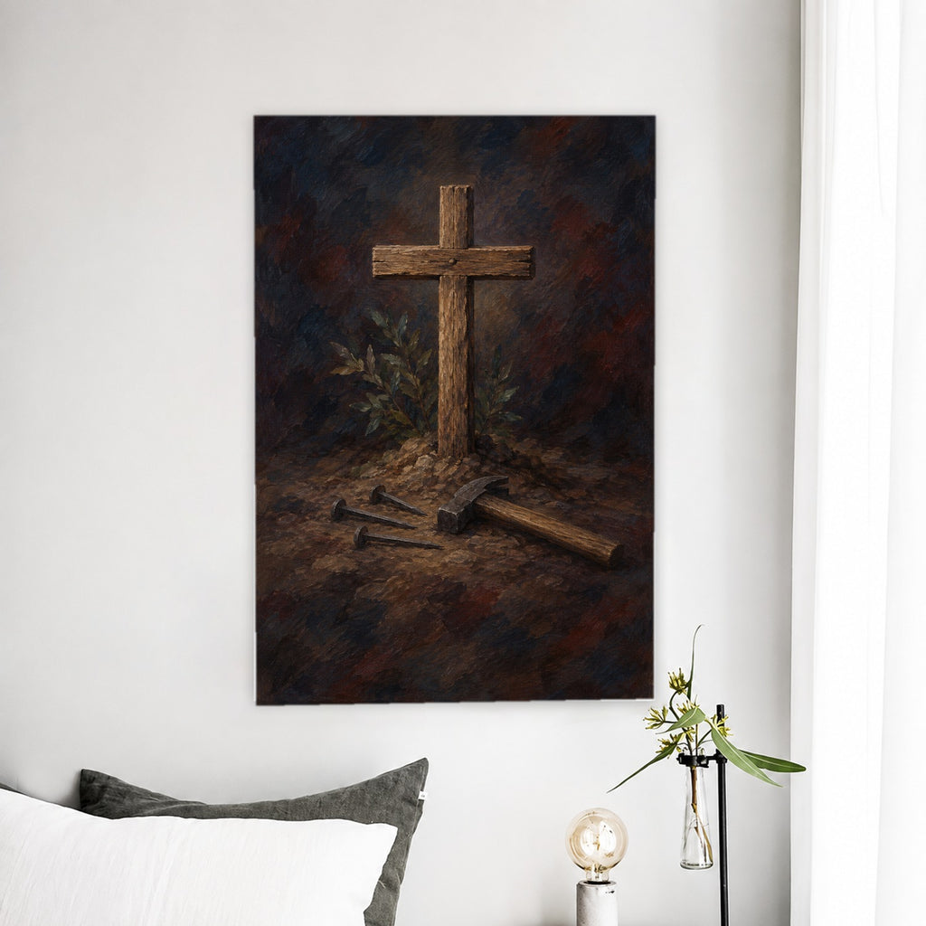 Arbor Crucis VI Canvas Wall Art - Catholic Wall Art, detail view