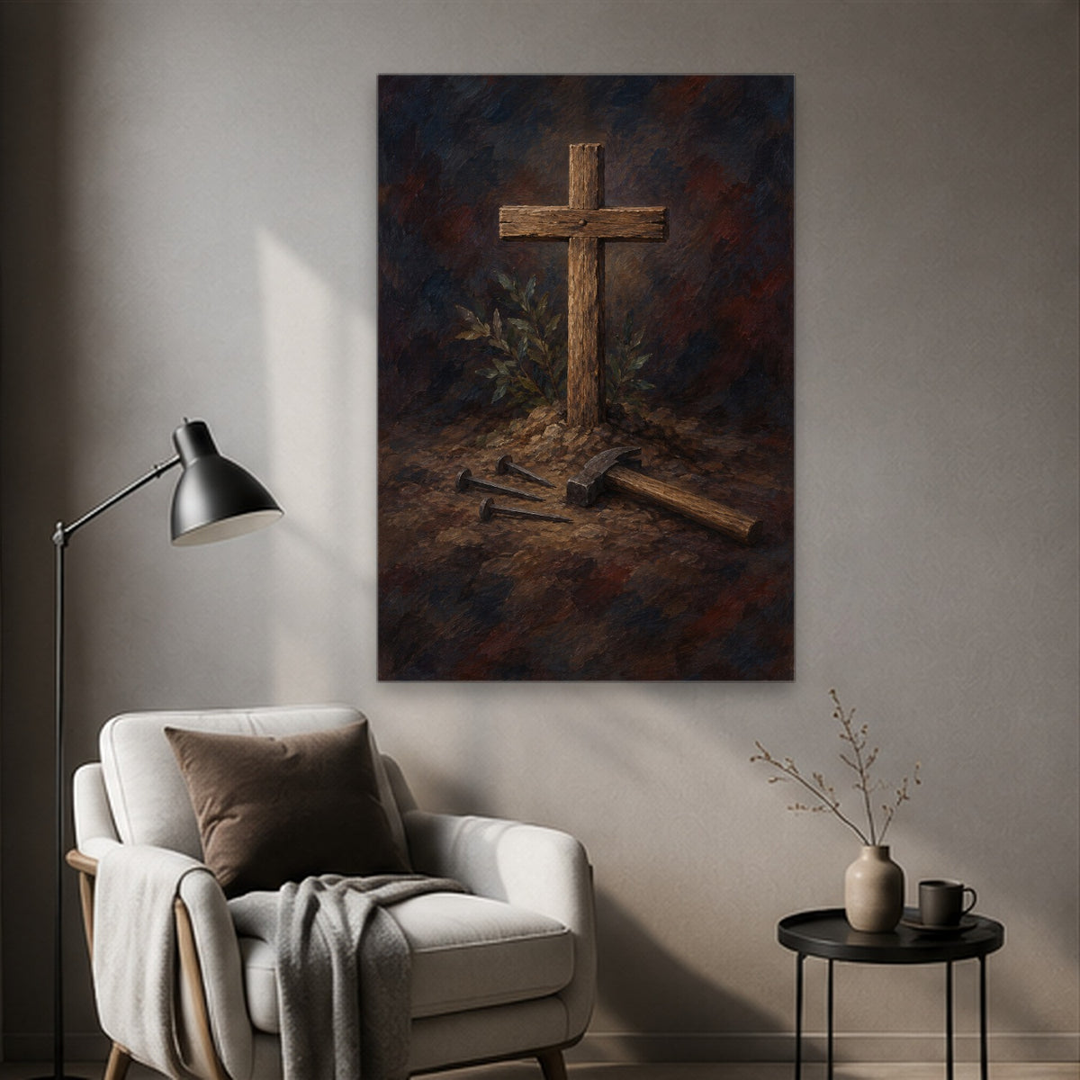 Arbor Crucis VI Canvas Wall Art - Catholic Wall Art, styled in the home