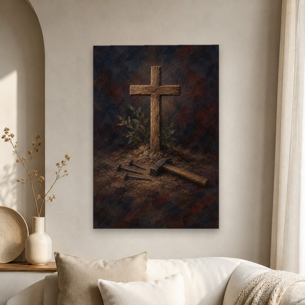 Arbor Crucis VI Canvas Wall Art - Catholic Wall Art, scale reference