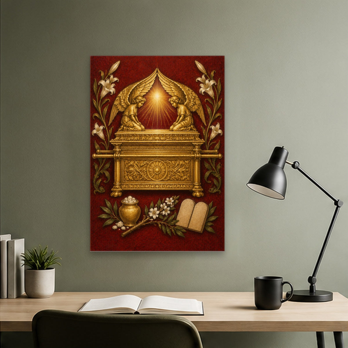 Arca Foederis Canvas Wall Art - Catholic Wall Art, close-up of the print