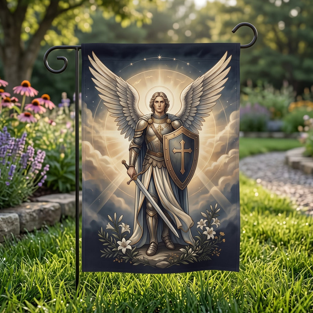 Archangel Michael Garden Flag - Christian Garden Flag, front view