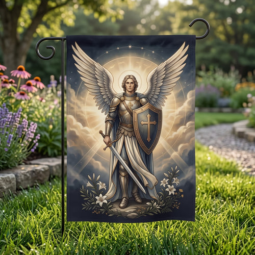 Archangel Michael Garden Flag - Christian Garden Flag, front view