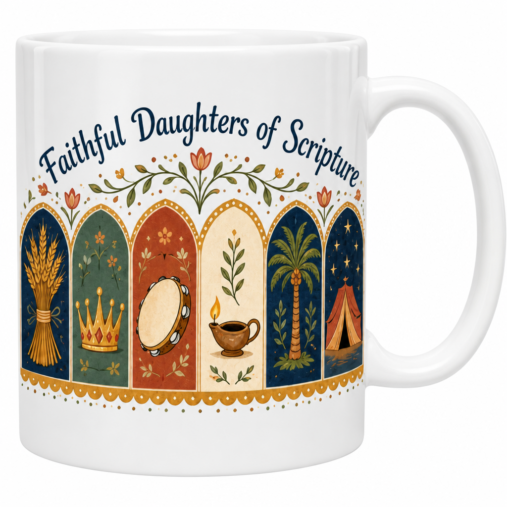 Arches Of Holy Women Ceramic Mug - Christian Coffee Mug, detail view