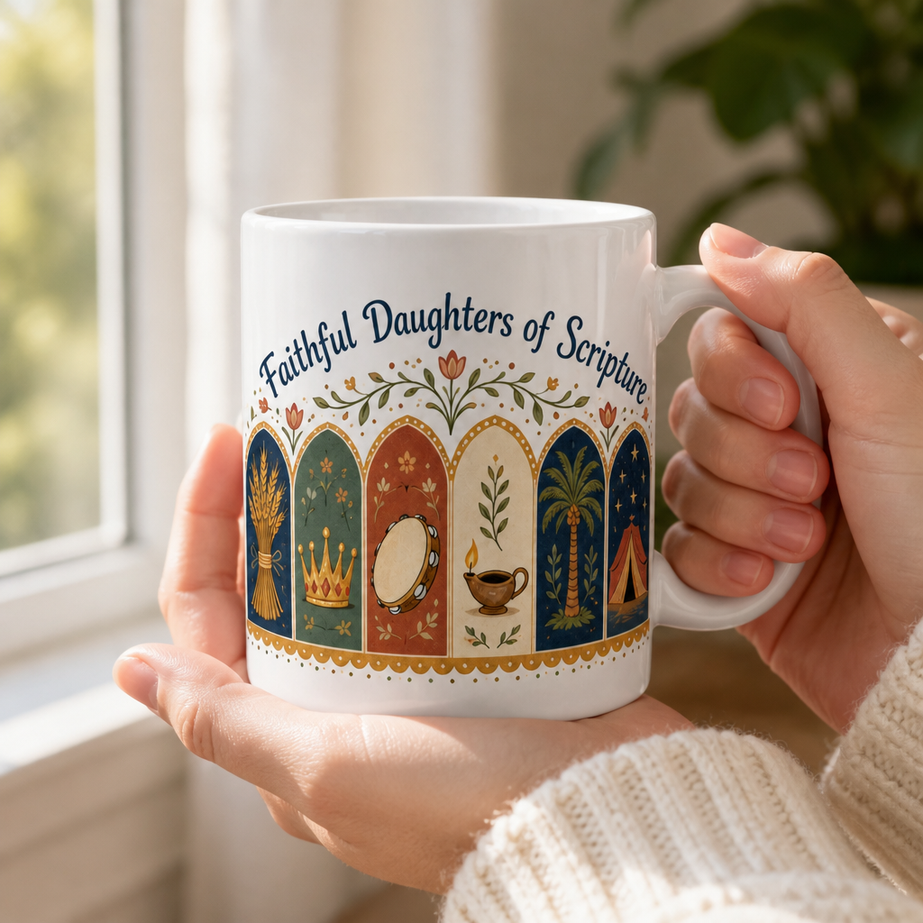 Arches Of Holy Women Ceramic Mug - Christian Coffee Mug, styled in the home