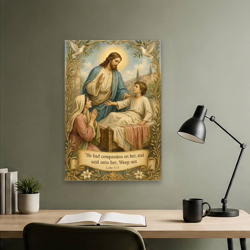 Arise Young Man Canvas Wall Art - Christian Wall Art, hanging display