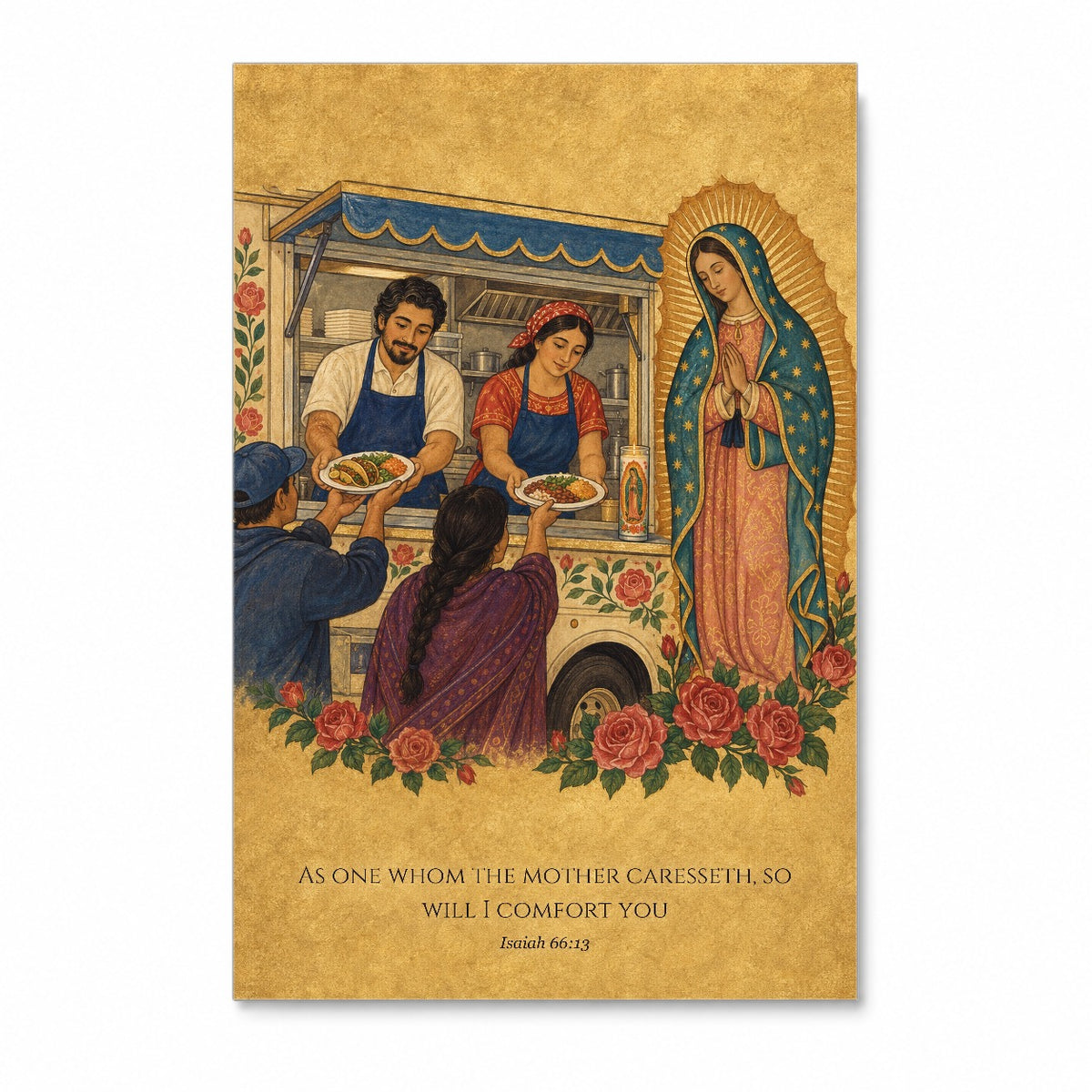 As a Mother Comforts Canvas Wall Art - Catholic Wall Art, front view