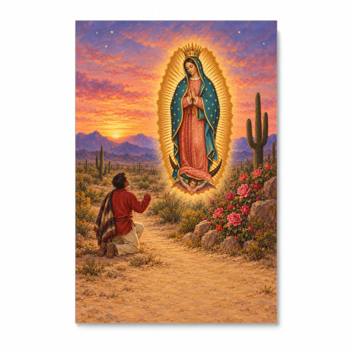 As a Mother Comforts in Oil Canvas Wall Art - Catholic Wall Art, front view