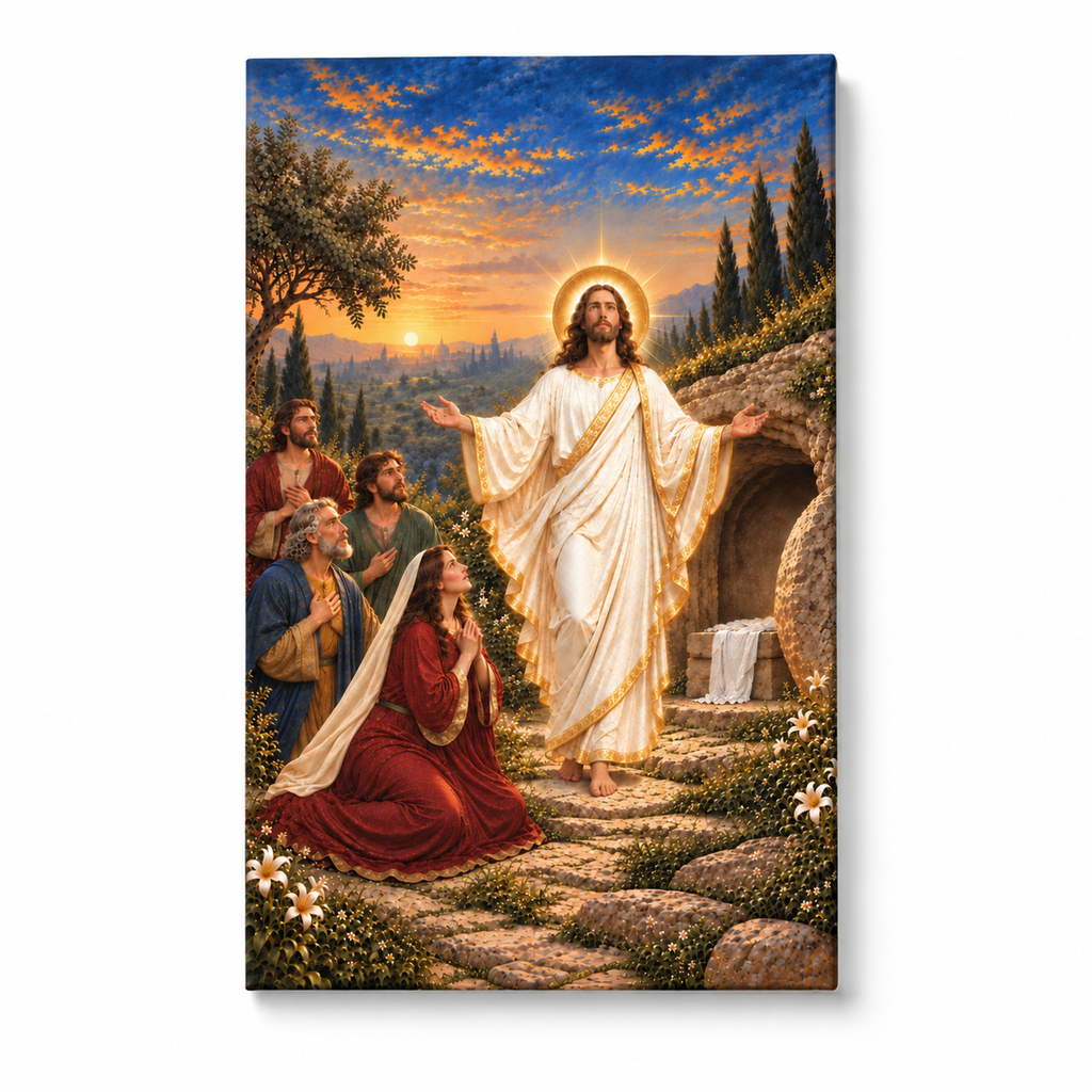 At the Breaking of Dawn Canvas Wall Art - Catholic Wall Art, front view