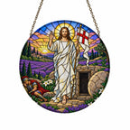 Aurora Victoriae Glass Suncatcher - Catholic Suncatcher, front view