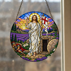 Aurora Victoriae Glass Suncatcher - Catholic Suncatcher, styled in the home