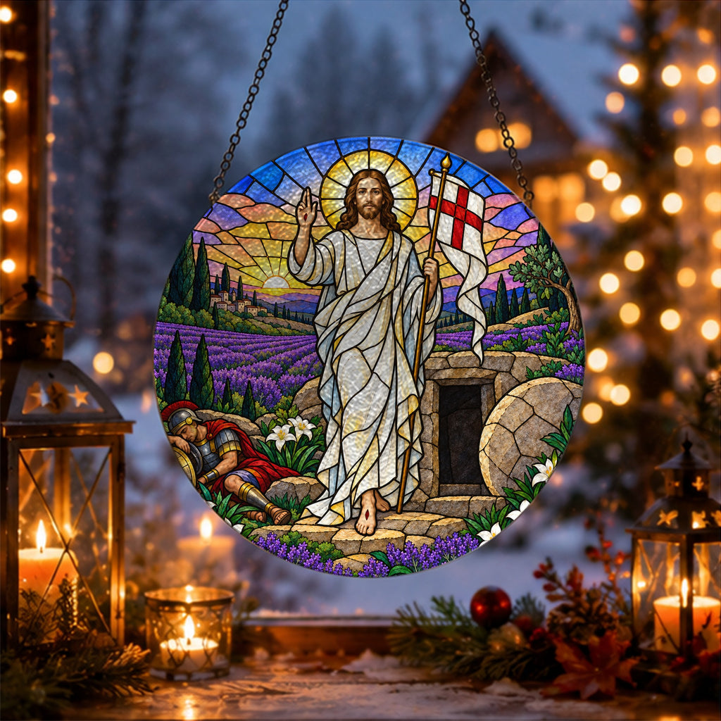 Aurora Victoriae Glass Suncatcher - Catholic Suncatcher, gift presentation