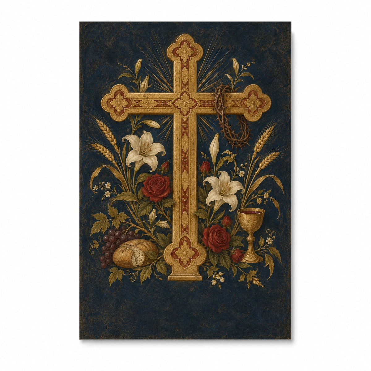 Ave Crux II Canvas Wall Art - Catholic Wall Art, front view