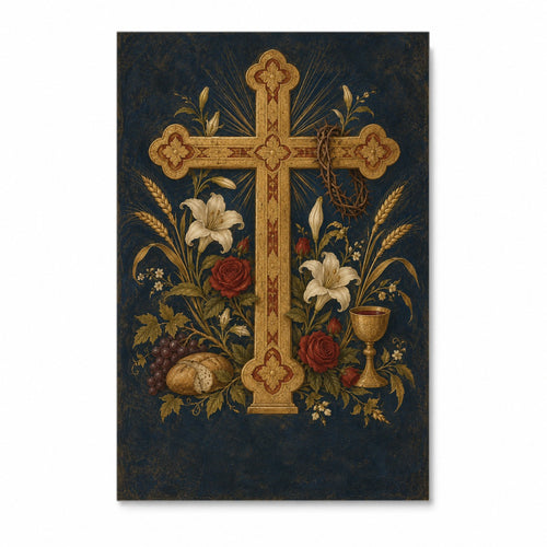 Ave Crux II Canvas Wall Art - Catholic Wall Art, front view