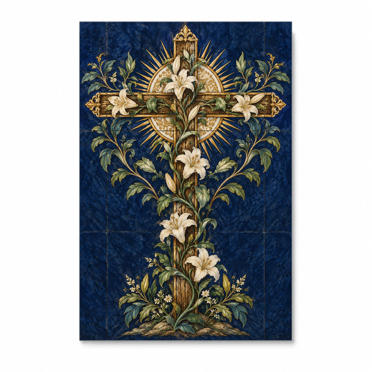 Ave Crux IV Canvas Wall Art - Catholic Wall Art, front view