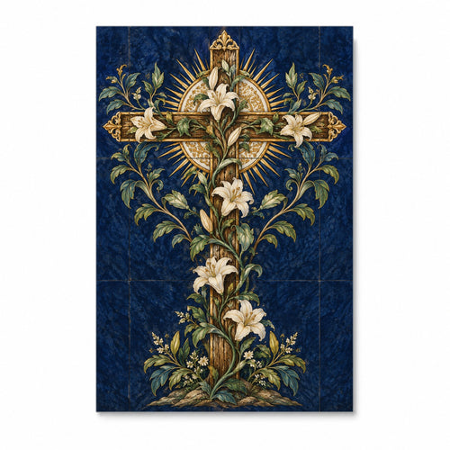 Ave Crux IV Canvas Wall Art - Catholic Wall Art, front view