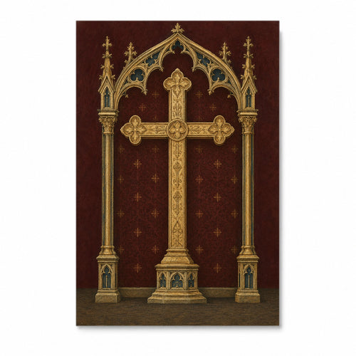 Ave Crux VI Canvas Wall Art - Catholic Wall Art, front view
