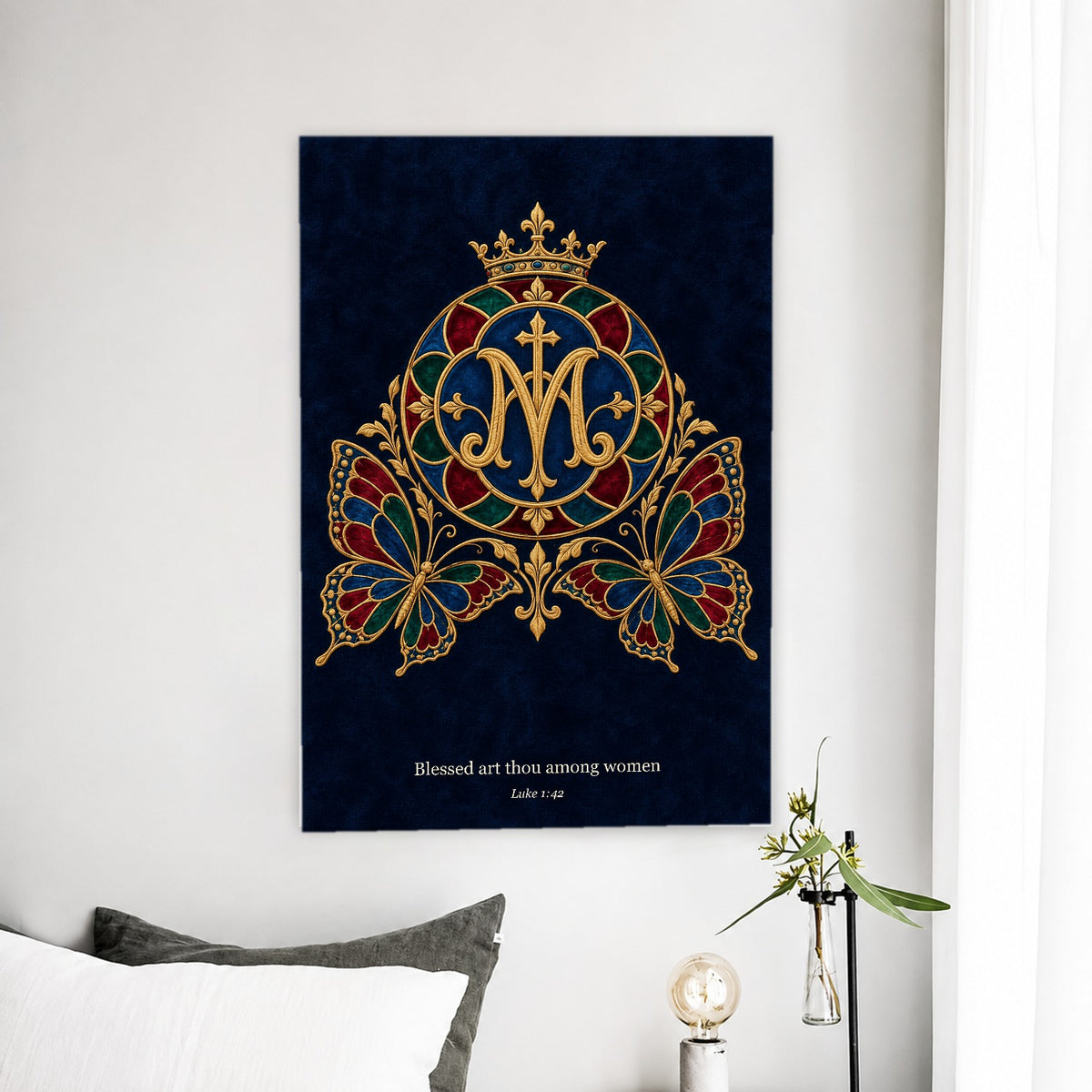 Ave Maria Canvas Wall Art - Catholic Wall Art, detail view