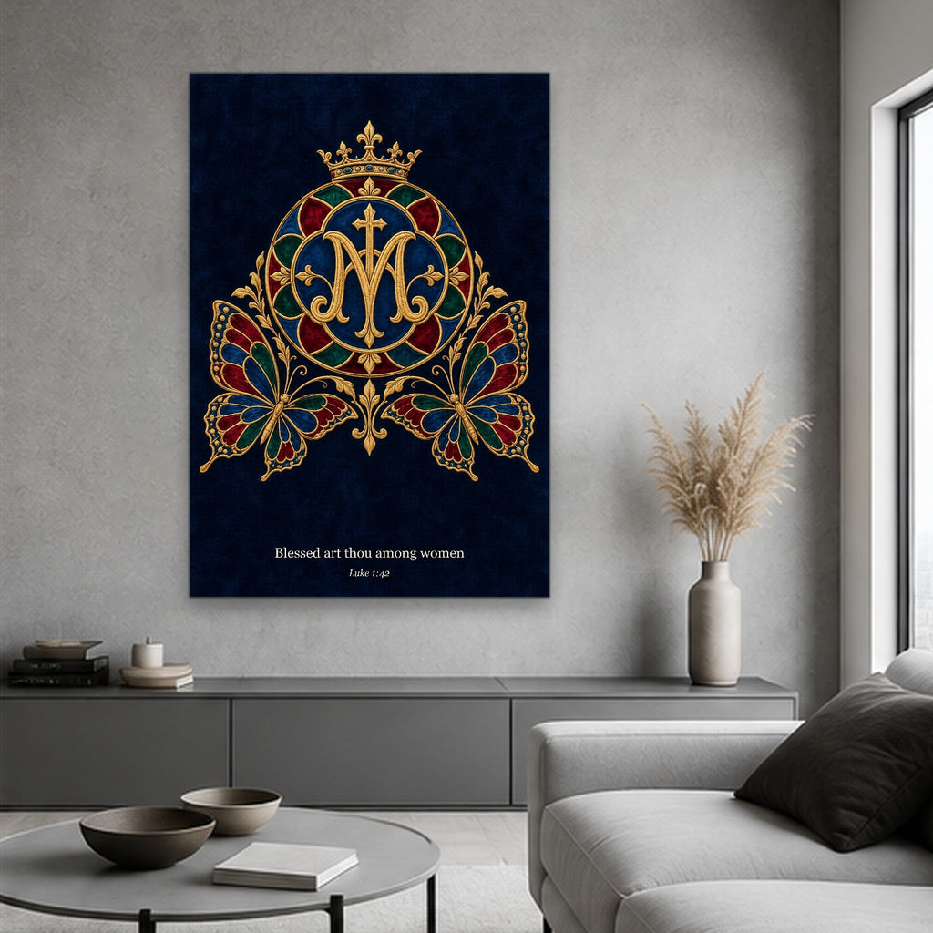 Ave Maria Canvas Wall Art - Catholic Wall Art, hanging display