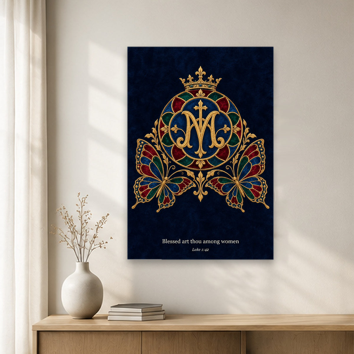 Ave Maria Canvas Wall Art - Catholic Wall Art, gift presentation