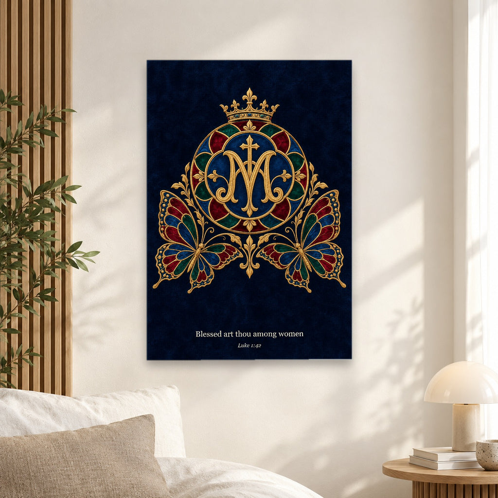 Ave Maria Canvas Wall Art - Catholic Wall Art, alternate angle