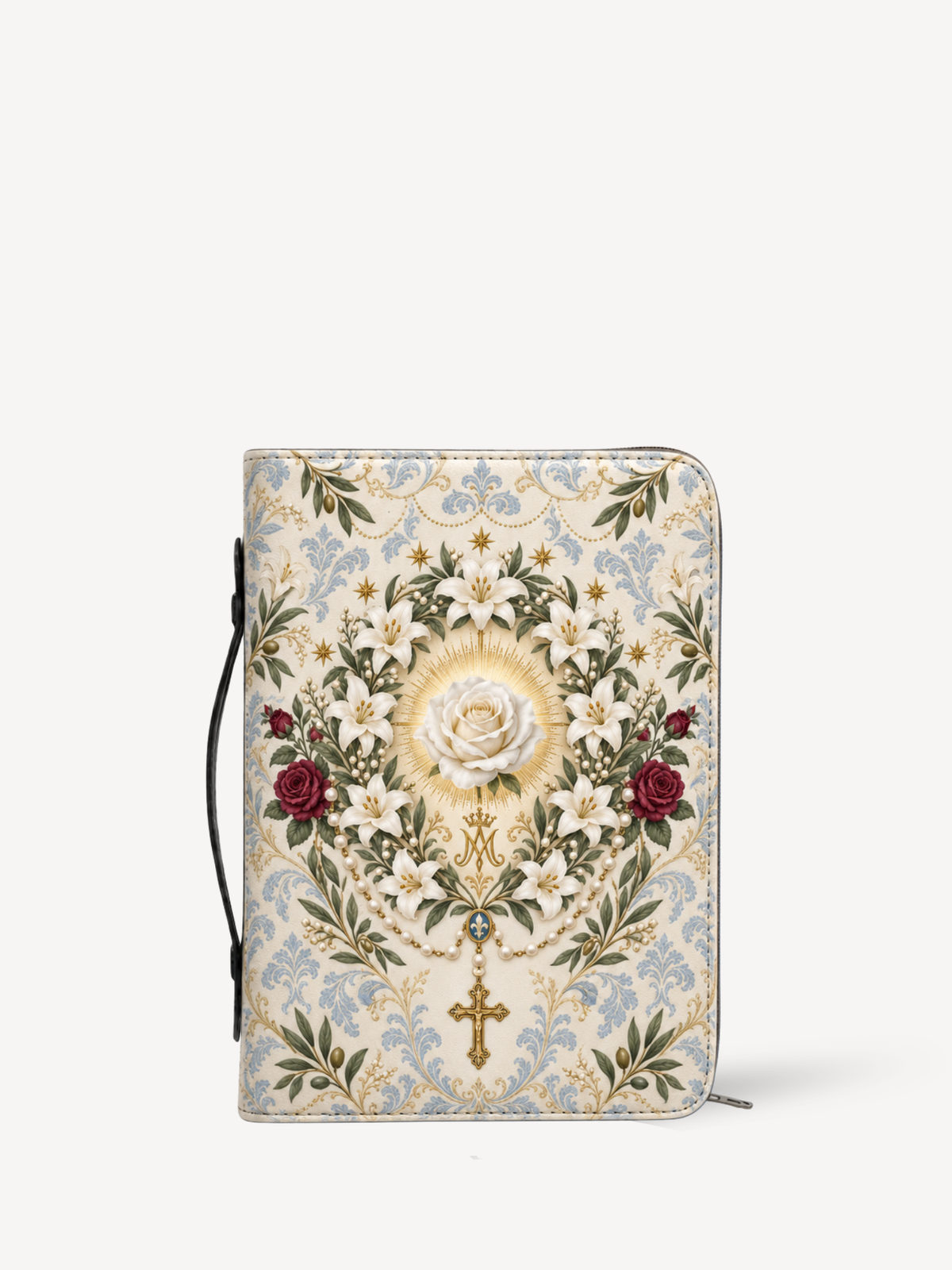 Ave Maria Garden I Bible Cover - Leather Bible Cover, front view