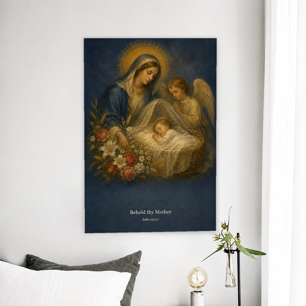 Ave Maria II Canvas Wall Art - Catholic Wall Art, detail view