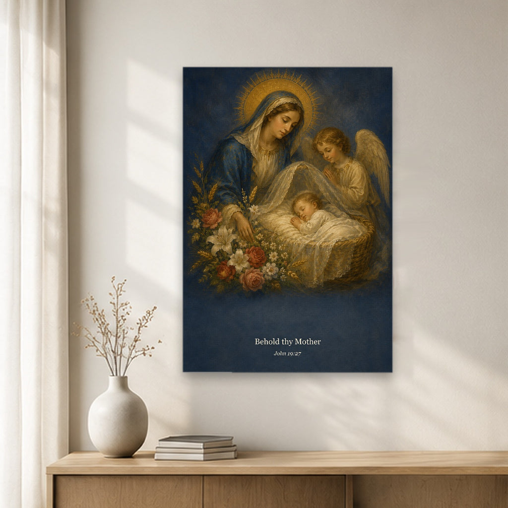 Ave Maria II Canvas Wall Art - Catholic Wall Art, gift presentation