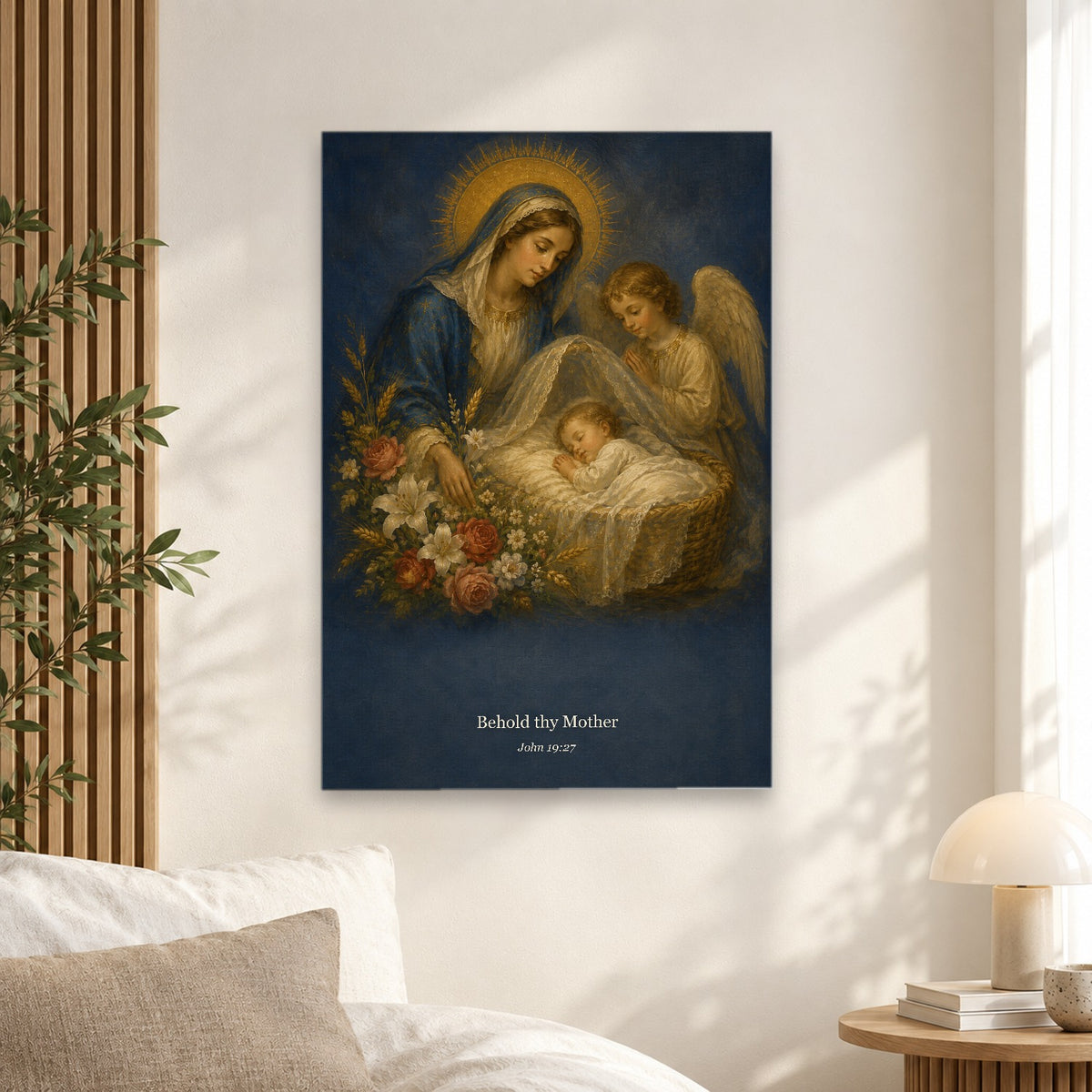 Ave Maria II Canvas Wall Art - Catholic Wall Art, alternate angle