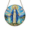 Ave Maria IV Glass Suncatcher - Catholic Suncatcher, front view