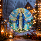 Ave Maria IV Glass Suncatcher - Catholic Suncatcher, gift presentation