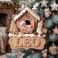Baby First Christmas Gingerbread House Snowman Acrylic Ornament - Acrylic Christmas Ornament, front view