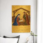 Babys First Christmas - Nativity Personalized Canvas Wall Art - Canvas Wall Art, detail view