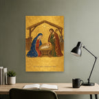 Babys First Christmas - Nativity Personalized Canvas Wall Art - Canvas Wall Art, close-up of the print